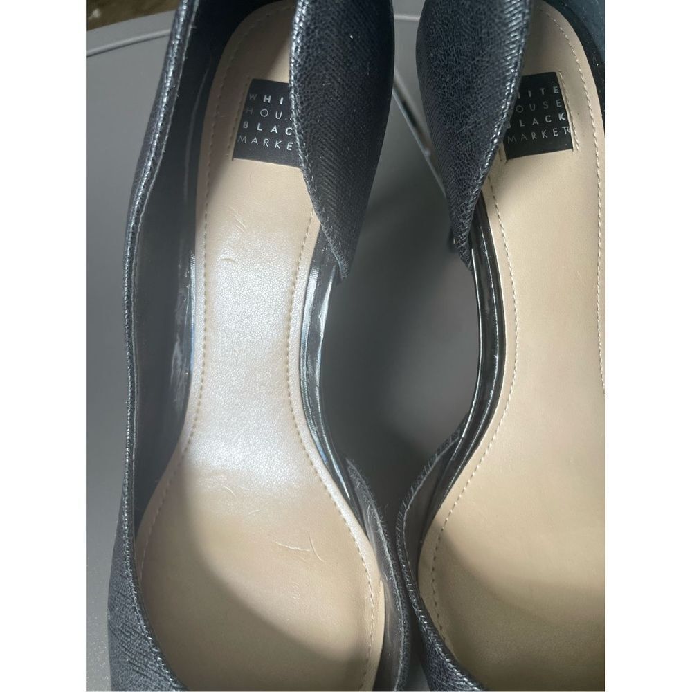 White House  Black Market Ella Lizard Embossed D’orsay Pumps / Black/Size 9M - Picture 12 of 15